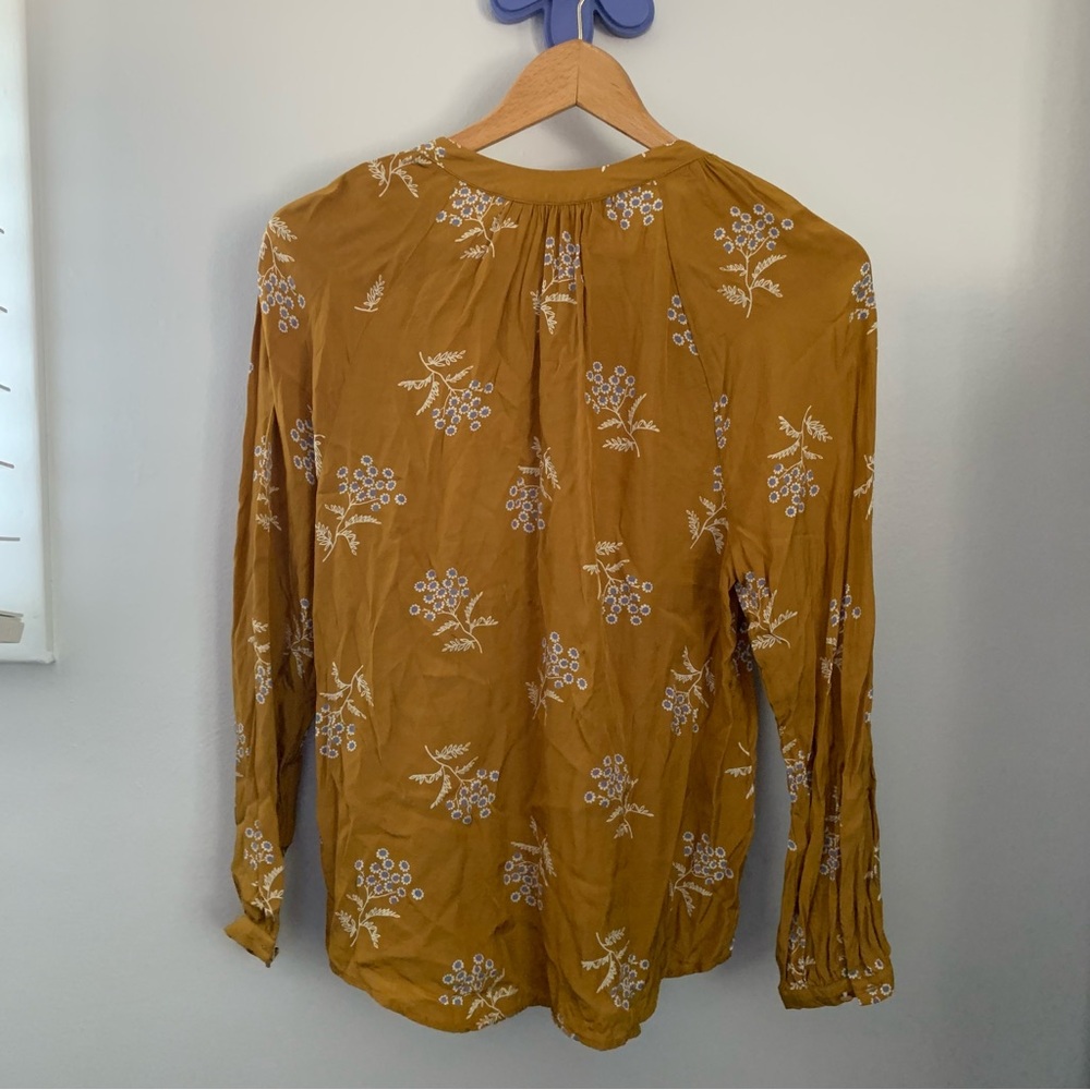 Boden Mustard & Blue Floral Blouse - Picture 2 of 7